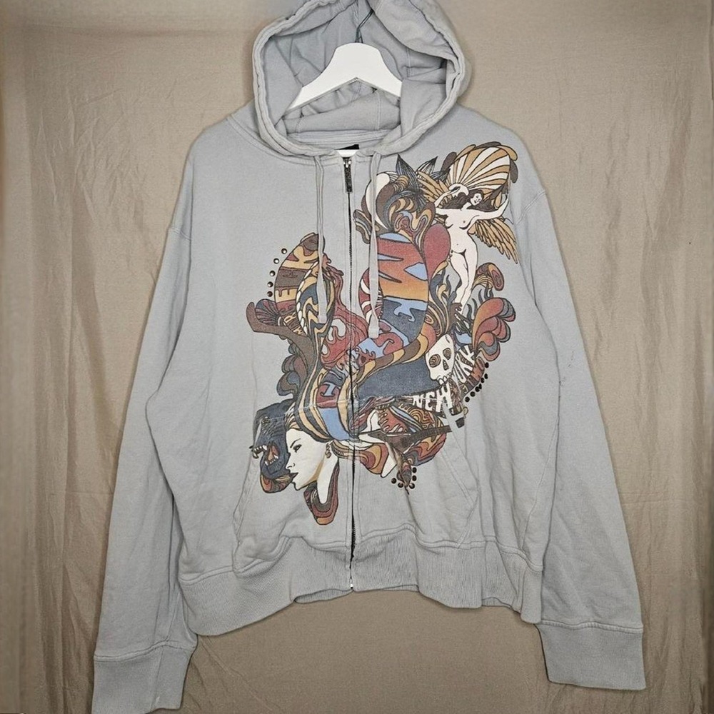 Marc Ecko Mens Graphic Zip Up Hoodie